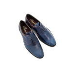 Сини официални мъжки обувки, естествена кожа - всекидневни обувки за целогодишно ползване N 100015017